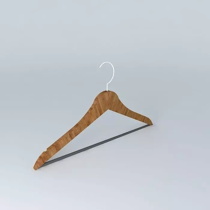 Kledinghanger wooden hanger Free 3D model_0