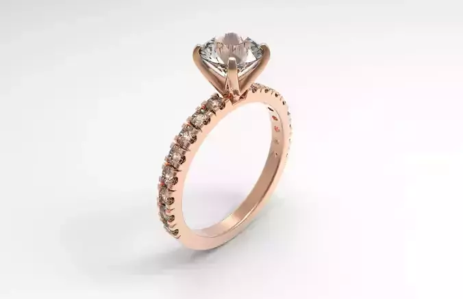 Ring Model engagement in rose gold