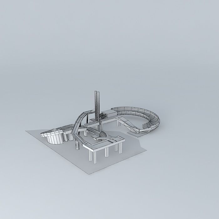 Fictional computer game track Free 3D model_3