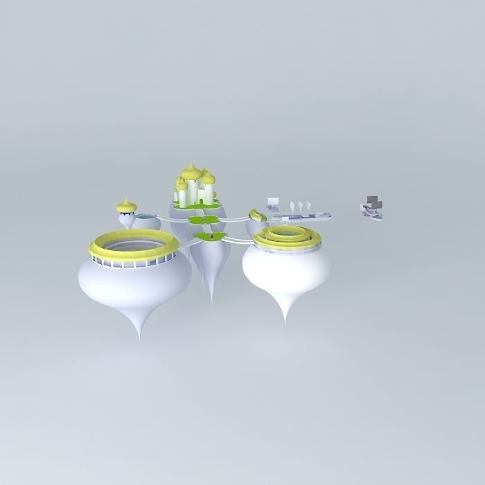 Fantasy floating world Free 3D model_2