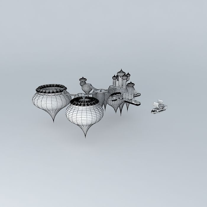 Fantasy floating world Free 3D model_4