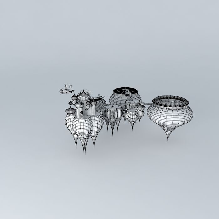 Fantasy floating world Free 3D model_3
