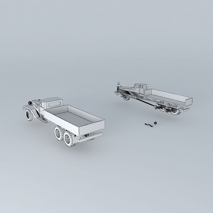 Old Soviet style truck Free 3D model_4