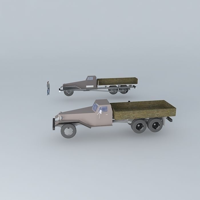 Old Soviet style truck Free 3D model_2