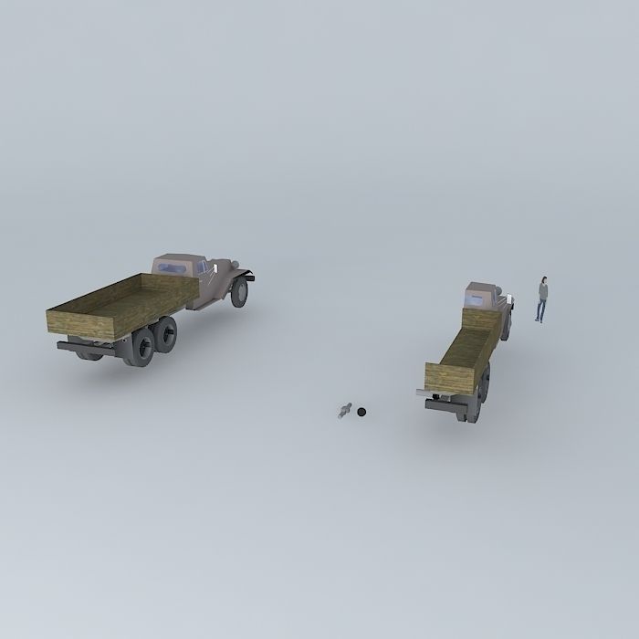 Old Soviet style truck Free 3D model_1