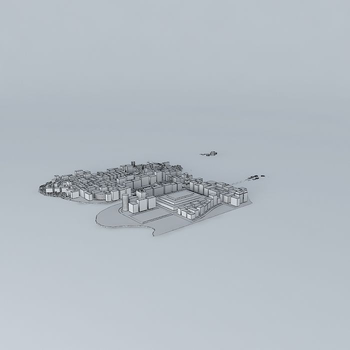 Creepy future city Free 3D model_4