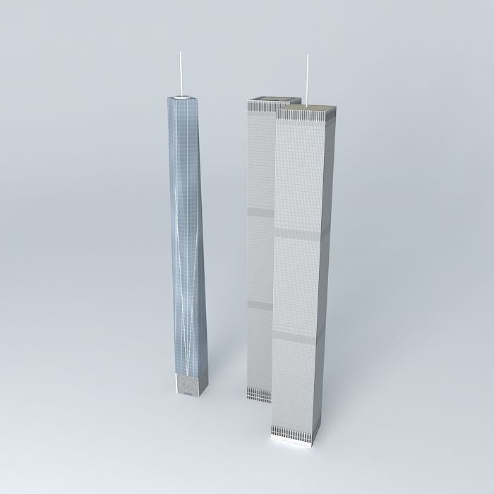 Twin towers is now the freedom tower Free 3D model_1