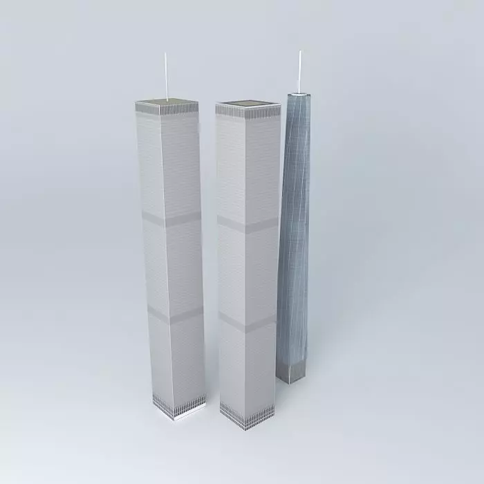 Twin towers is now the freedom tower Free 3D model_0