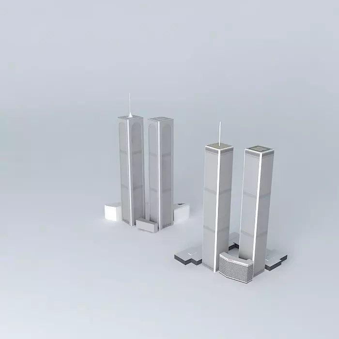 Rebuild the twin towers! Free 3D model_0