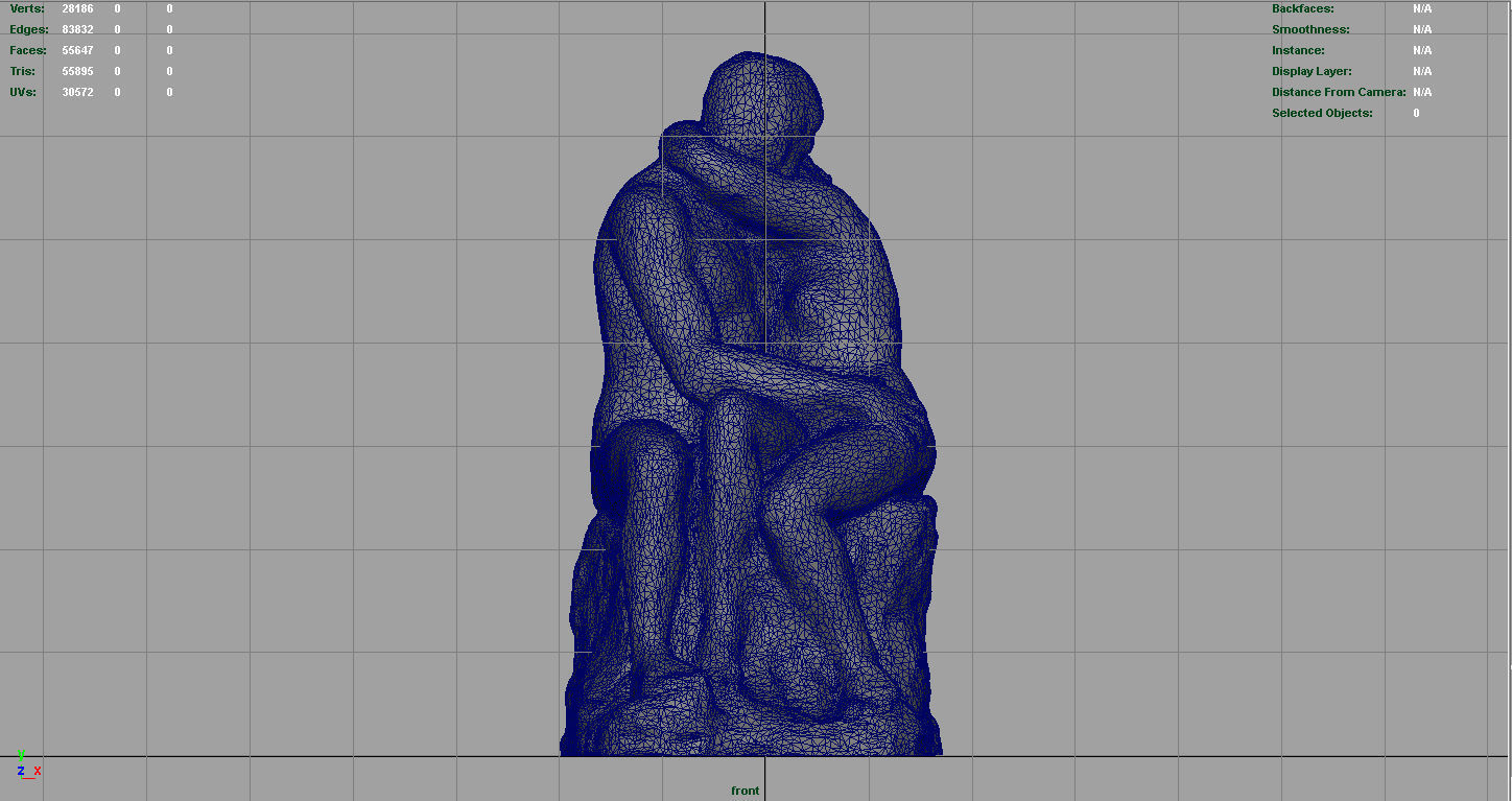 The Kiss Rodin sculpture Low-poly 3D model_9
