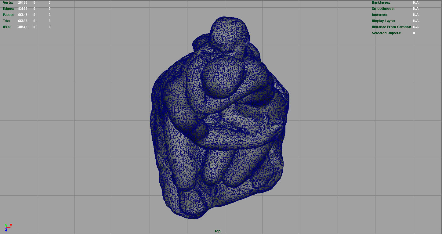 The Kiss Rodin sculpture Low-poly 3D model_10