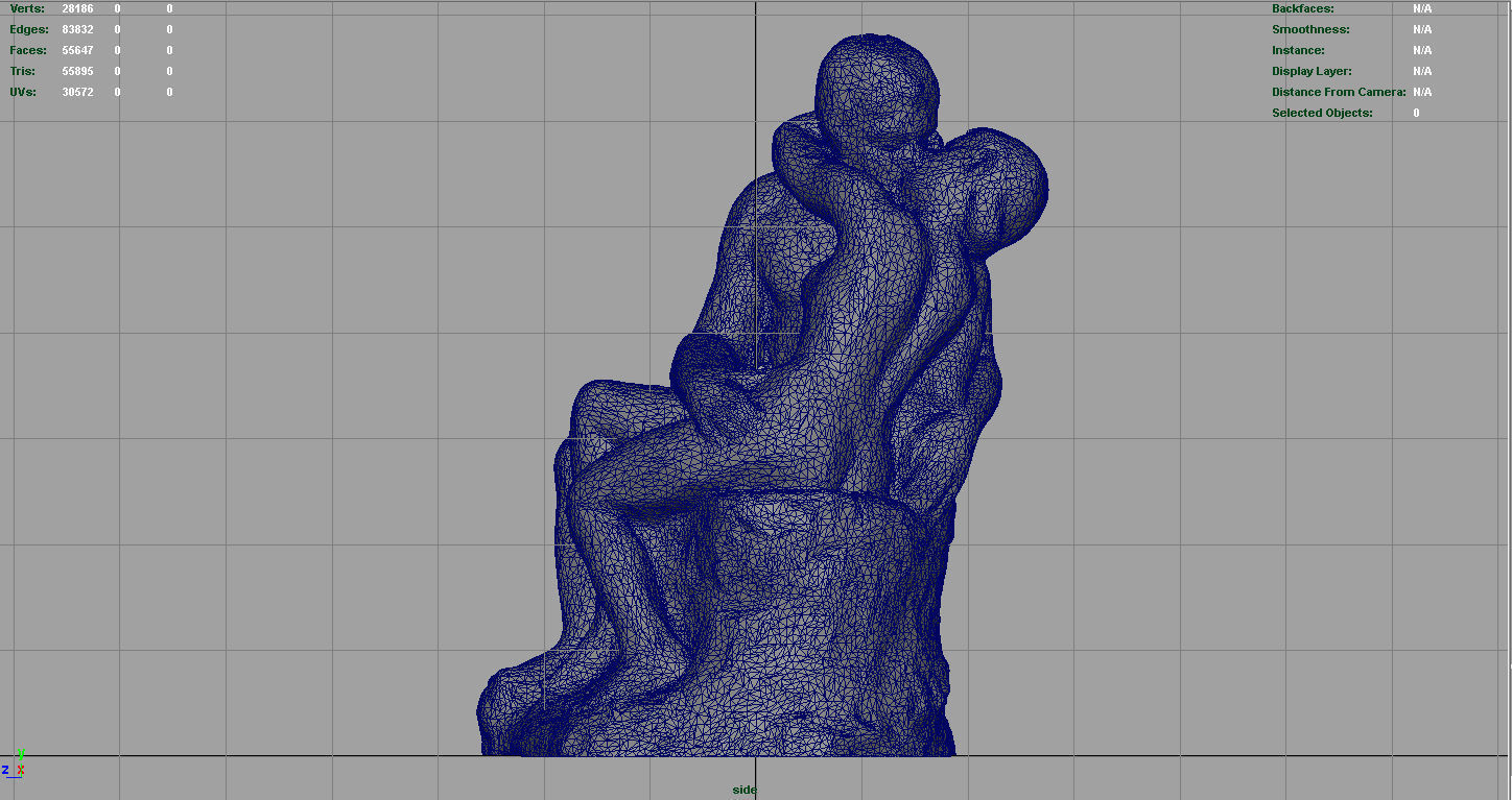 The Kiss Rodin sculpture Low-poly 3D model_11