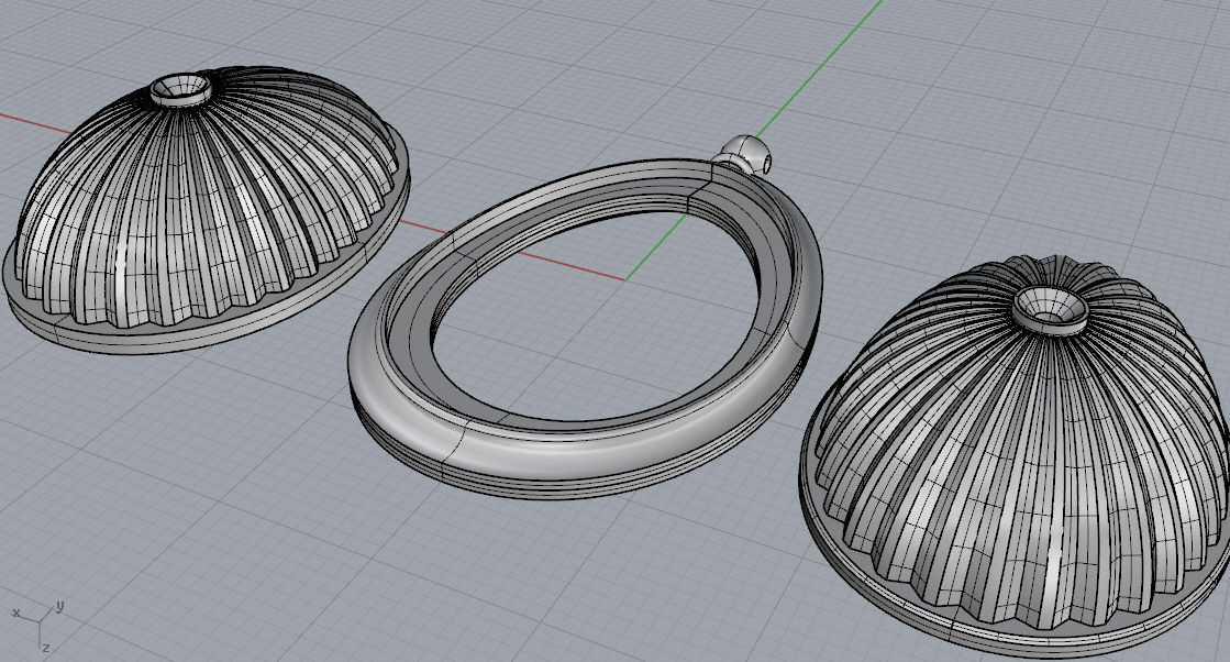 Pendant gold 3D print model_2