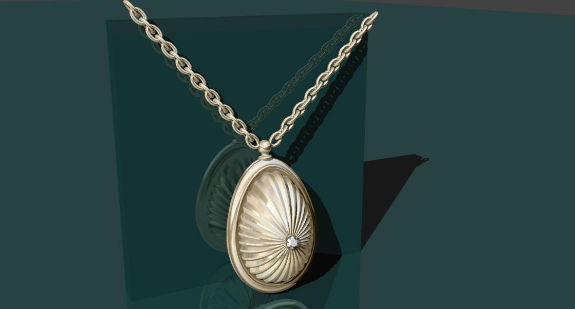 Pendant gold 3D print model_1