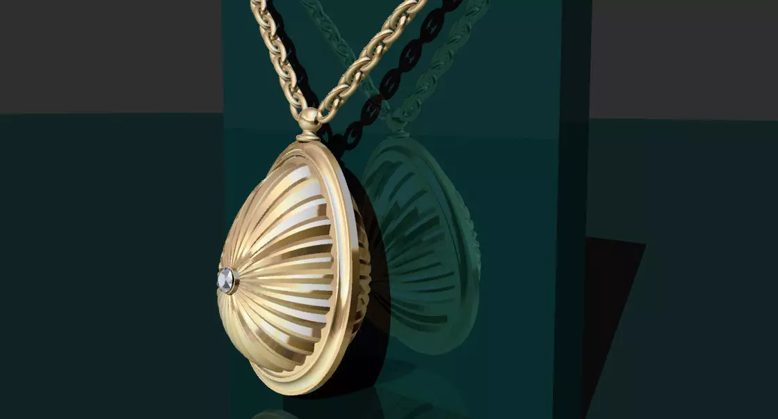 Pendant gold 3D print model_0