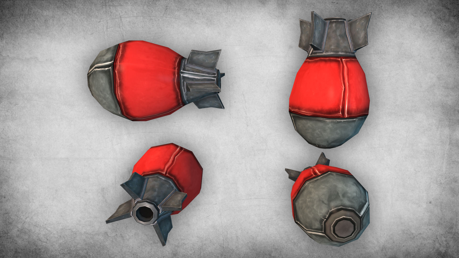 Cartoon Bomb 01 Low-poly 3D model_1