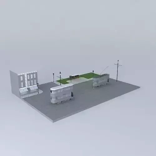 Lady and the Tram Free 3D model Lady and the Tram Free 3D model