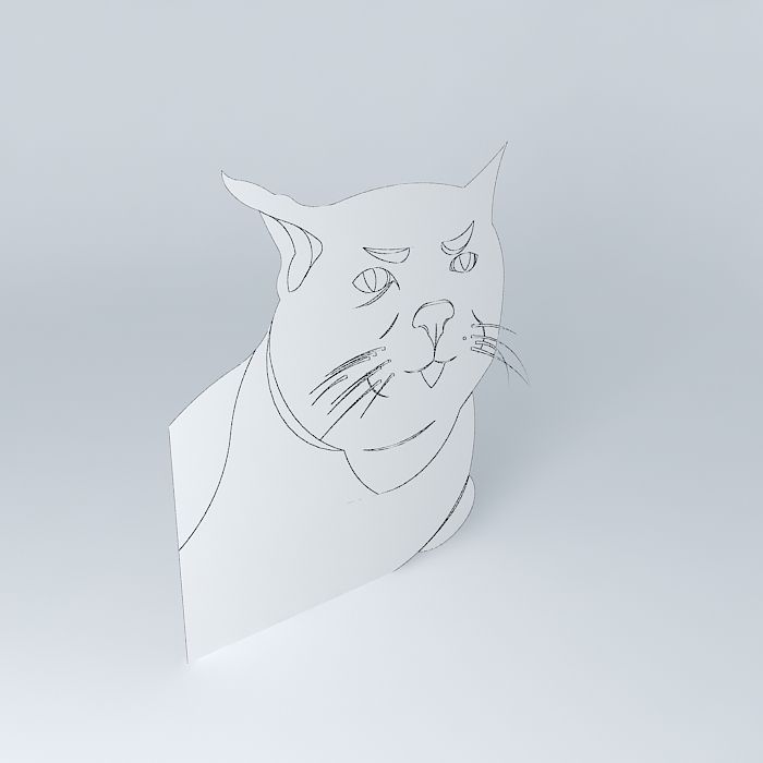 Serious cat Free 3D model_4