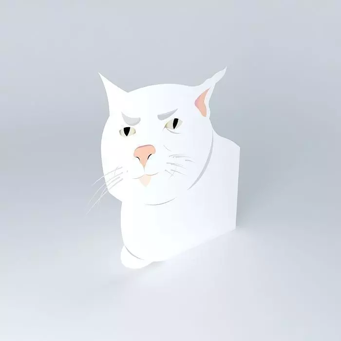 Serious cat Free 3D model_0