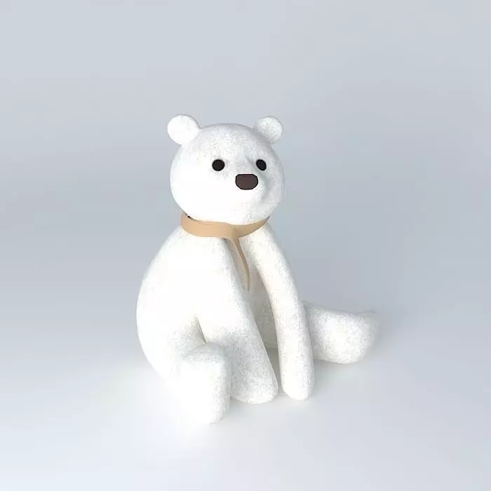 Knut polar bear with scarf Free 3D model_0