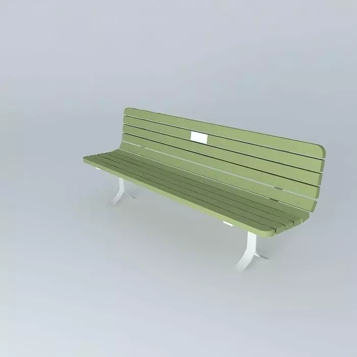 Green bench Free 3D model
