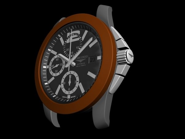 Watch Longines Conquest chronograph 3D model_7