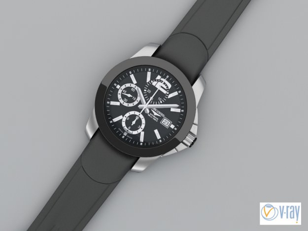 Watch Longines Conquest chronograph 3D model_6