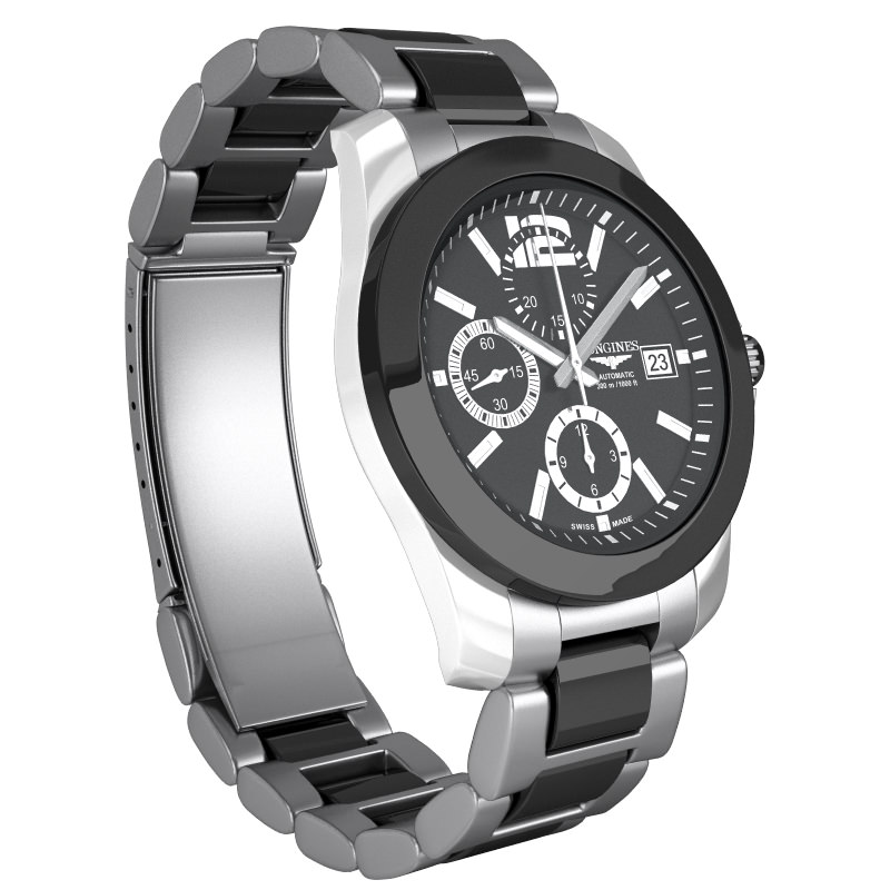 Watch Longines Conquest chronograph 3D model_1