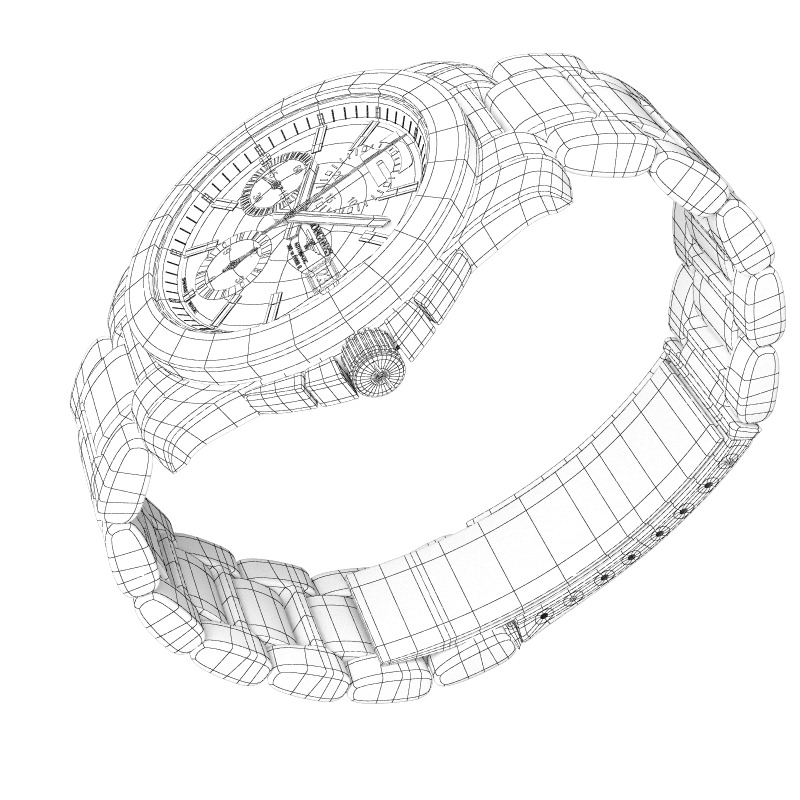 Watch Longines Conquest chronograph 3D model_10