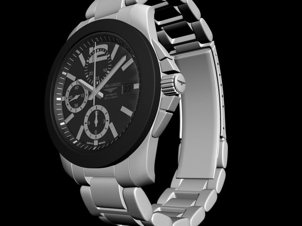 Watch Longines Conquest chronograph 3D model_8