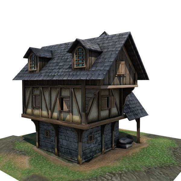 Medieval Building 01 Blacksmith Forge Low-poly 3D model_2