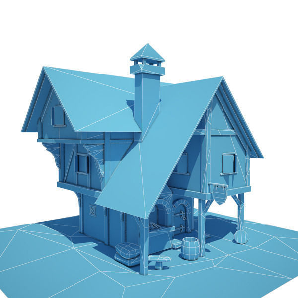 Medieval Building 01 Blacksmith Forge Low-poly 3D model_1