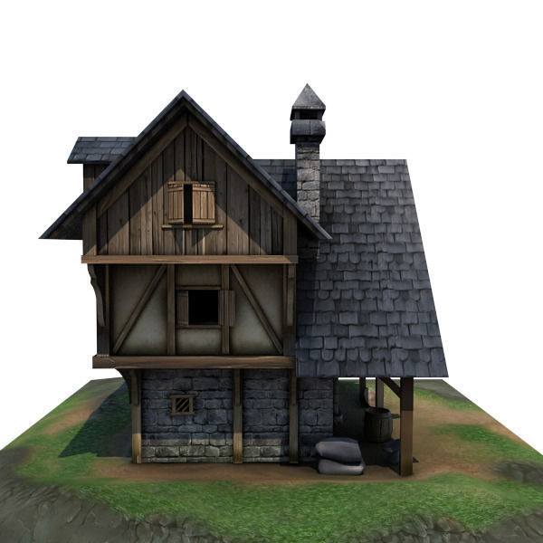 Medieval Building 01 Blacksmith Forge Low-poly 3D model_6
