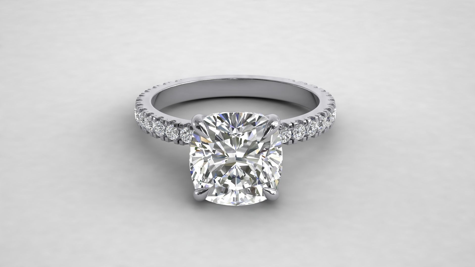 Ring Model solitaire diamond engagement 3D print model_1