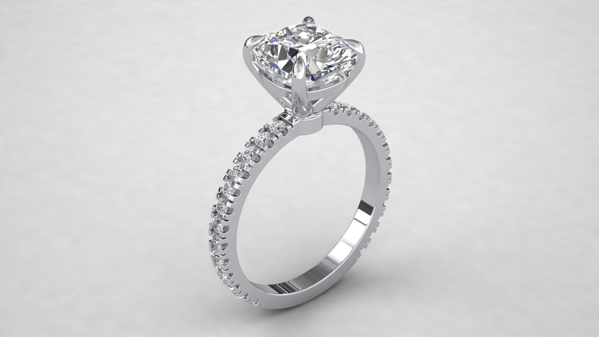 Ring Model solitaire diamond engagement 3D print model_0
