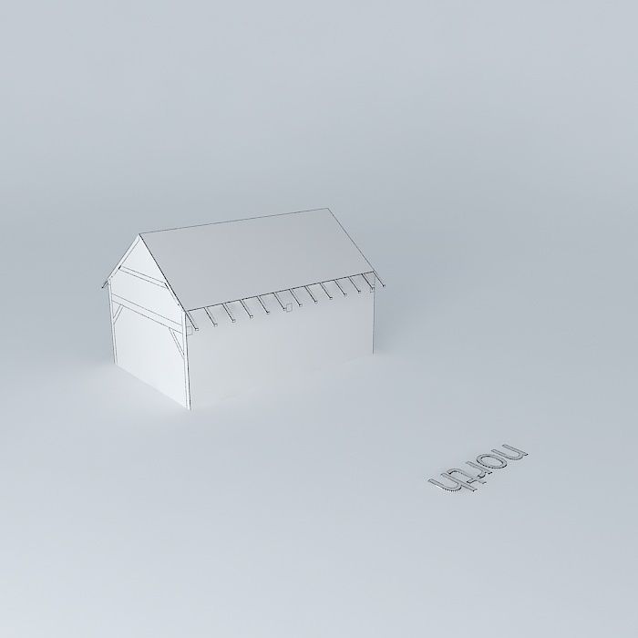 16x24 wooden shed Free 3D model_4