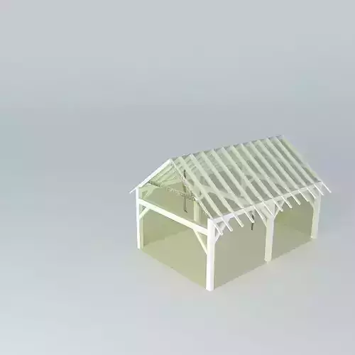 16x24 wooden shed Free 3D model