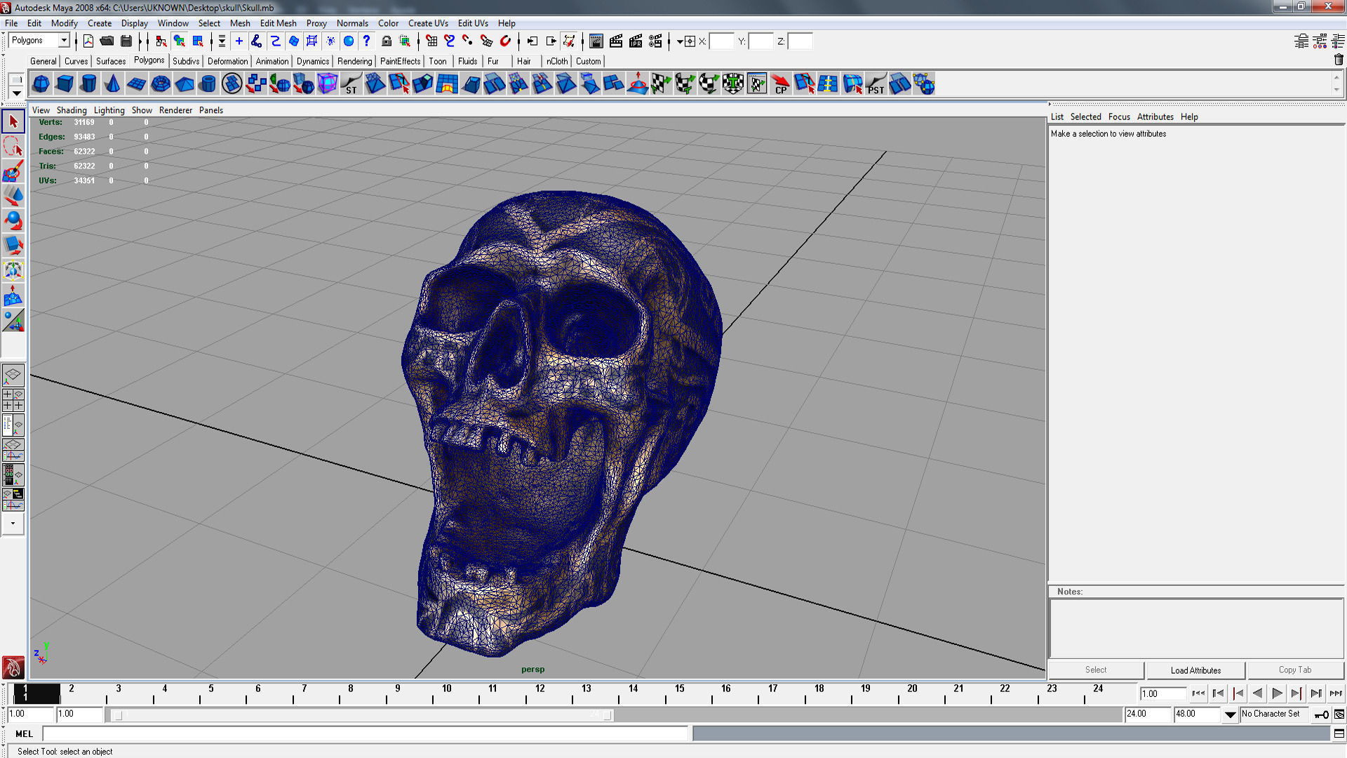 Human Head Skull with Ancient Tribal Tattoo 3D model_3