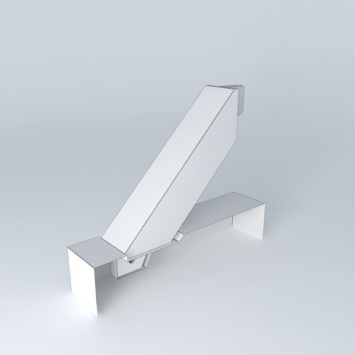 hidden interface beam brace connection Free 3D model_3