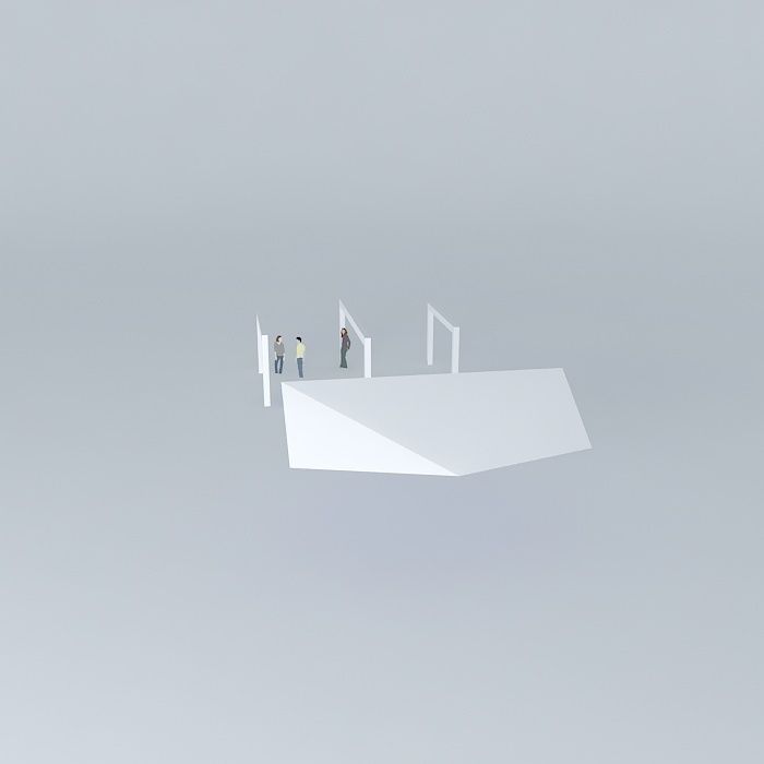 saunders two people on platform Free 3D model_2