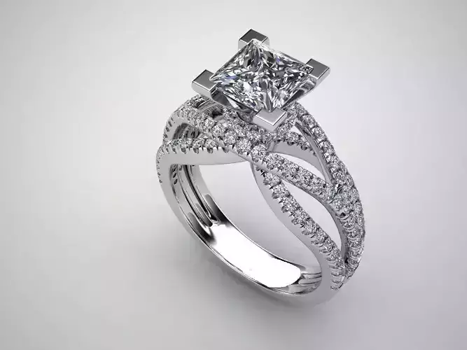 Ring Model princess cut diamond engagement
