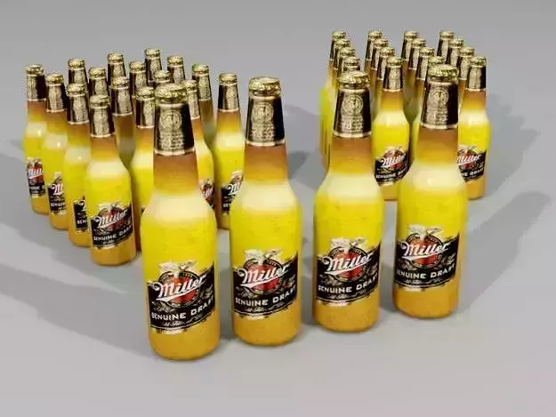 Miller Beer Bottle Lowpoly Low-poly 3D model