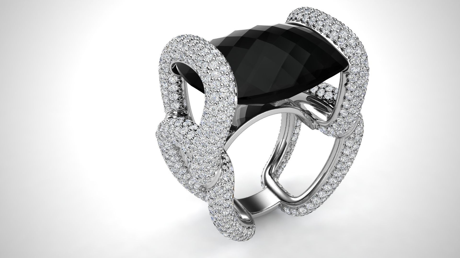 Ring Model onyx and diamond 3D print model_0