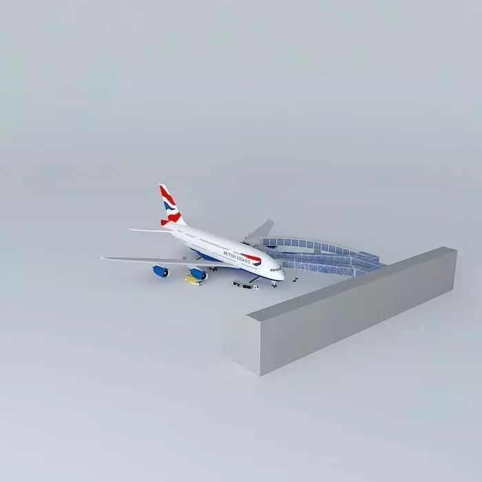 British Airways A380 Gate Free 3D model