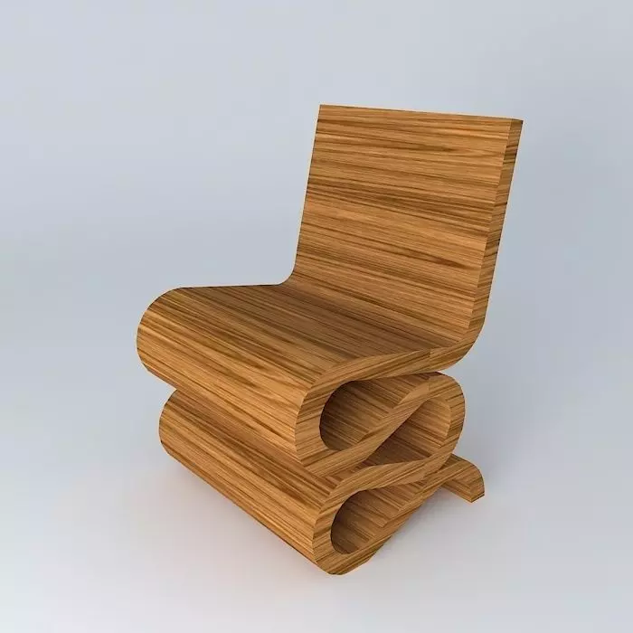 Wiggle Side Chair wooden Free 3D model