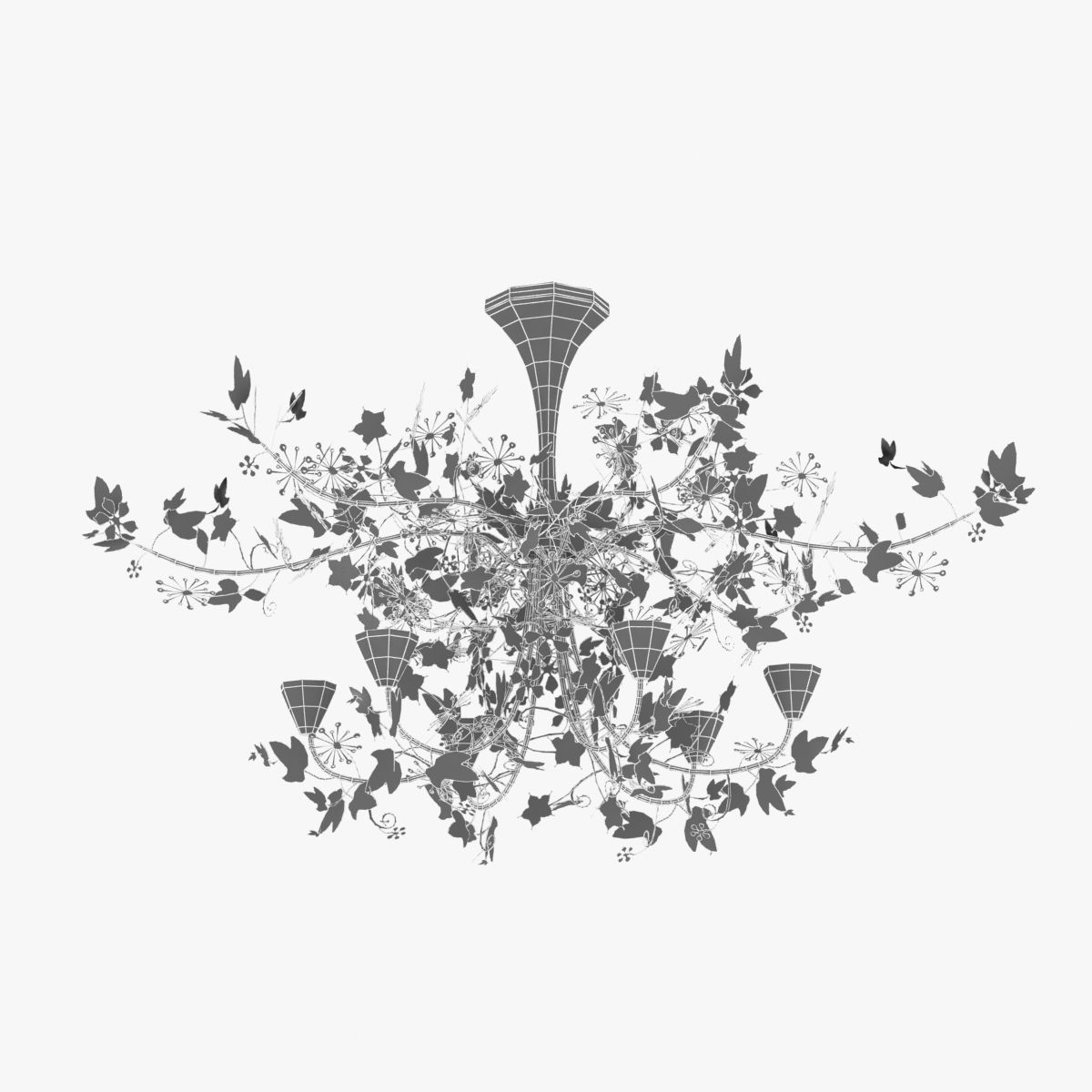 Porta romana -IVY SHADOW CHANDELIER - FOREST GOLD 3D model_7