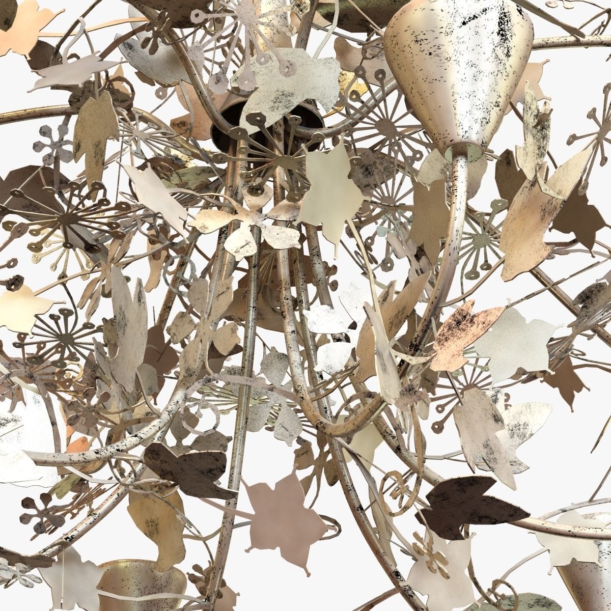 Porta romana -IVY SHADOW CHANDELIER - FOREST GOLD 3D model_5