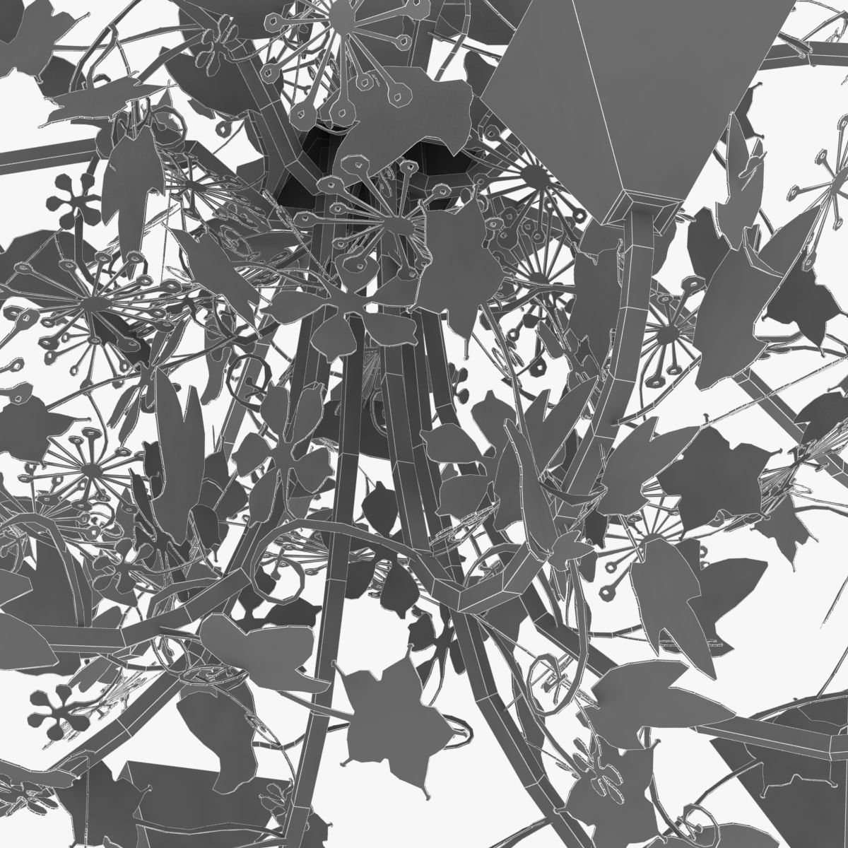 Porta romana -IVY SHADOW CHANDELIER - FOREST GOLD 3D model_4