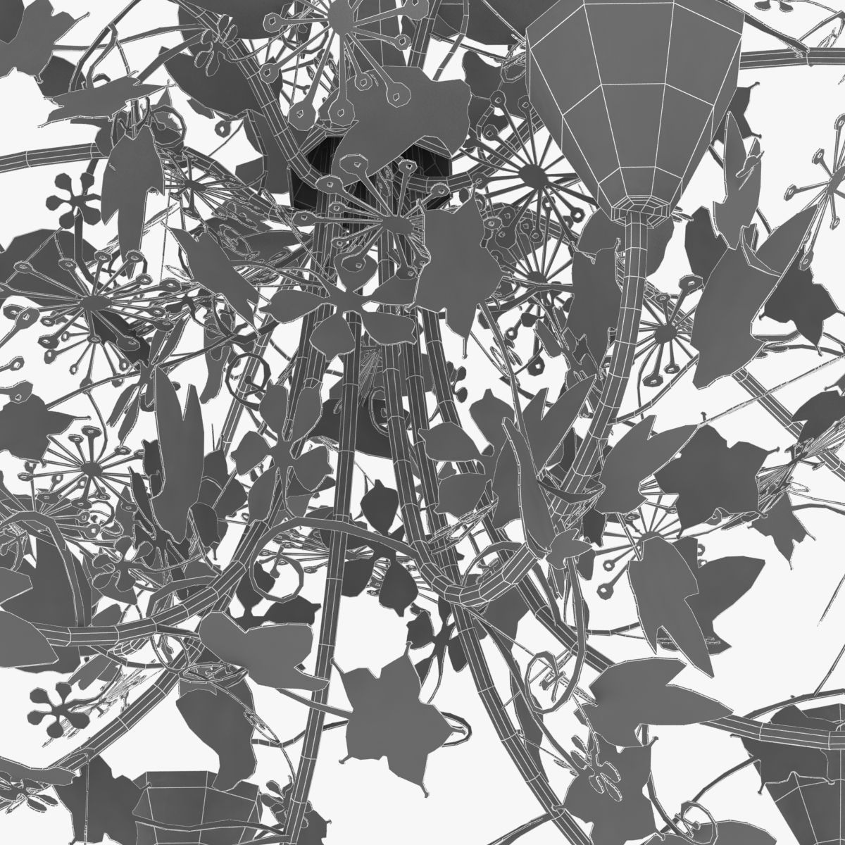 Porta romana -IVY SHADOW CHANDELIER - FOREST GOLD 3D model_6