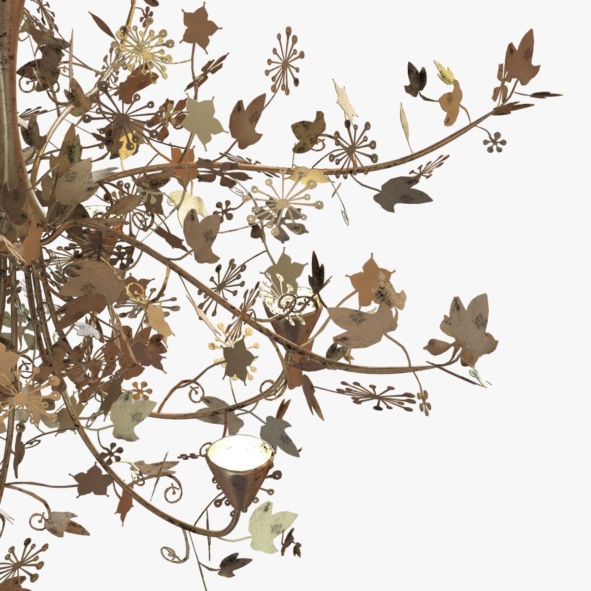 Porta romana -IVY SHADOW CHANDELIER - FOREST GOLD 3D model_3
